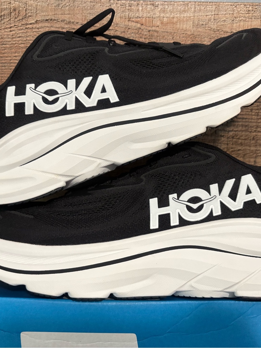 Hoka Black & White Running Shoes men’s 13